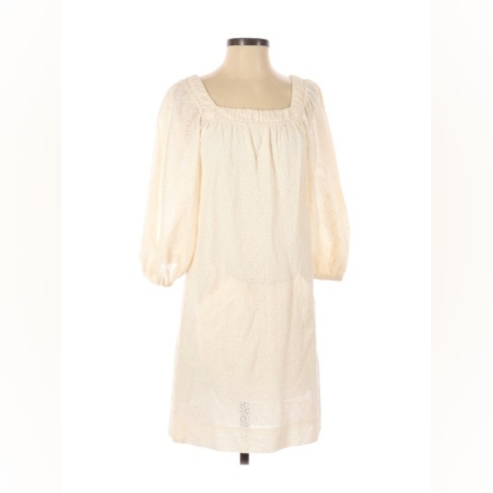 BCBGMAXAZRIA Cream Eyelet Lace Dress Small